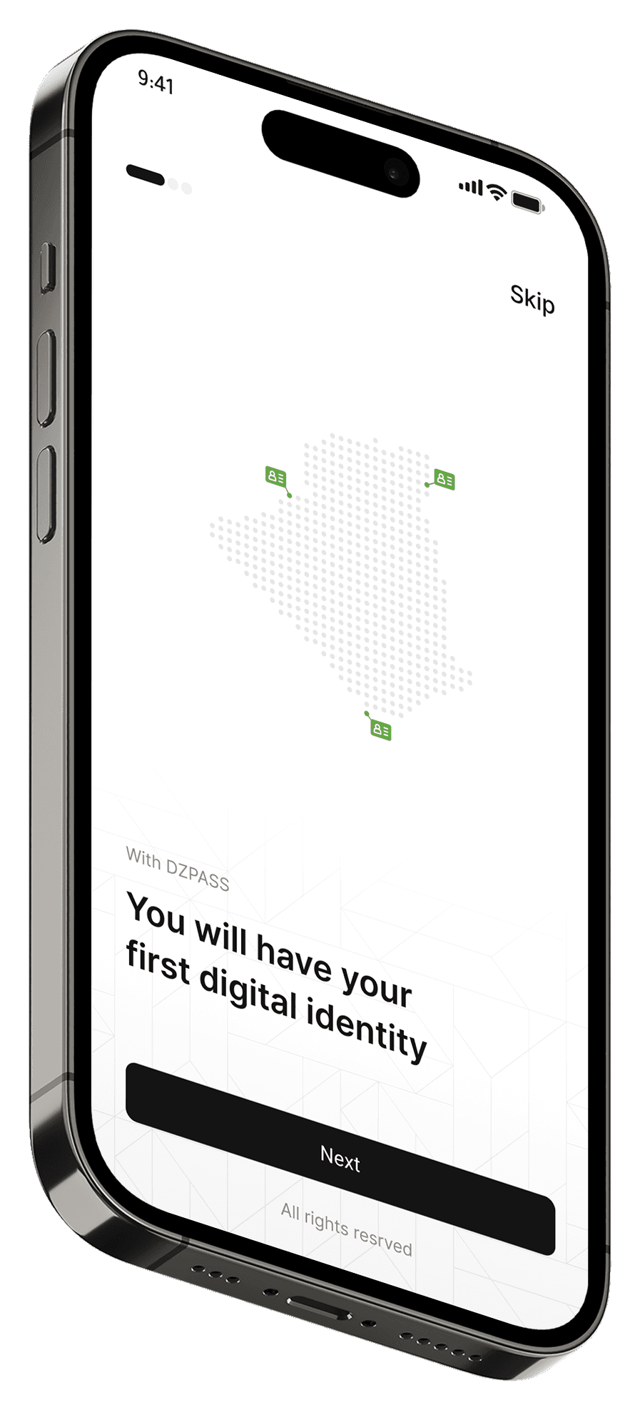 Dzpass onboarding screen